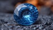 blue spinel ,close up raw material mineral gemstone, idea for gemology and spiritual theme concept, Generative Ai