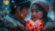 Snowy February 14th: Magical Japan Valentine's Day Exchange ,generated by IA