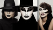 The Mesmerizing Contrasts, A Trio of Captivating Black and White Makeup Transformations