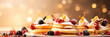 Pancake Day and Mardi Gras traditional food. Banner.