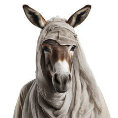 Funny donkey with scarf 