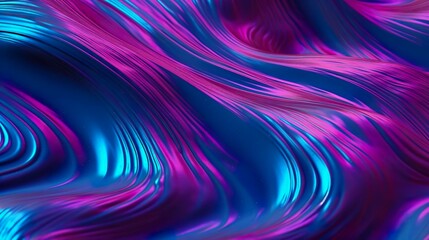 Canvas Print - Fluid neon chrome wave