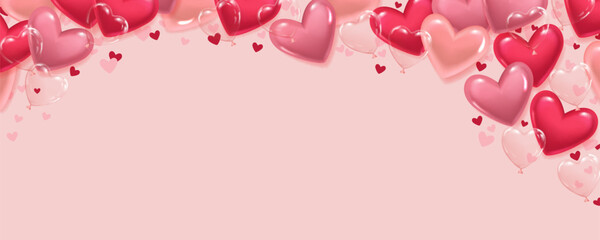 Romantic Valentine's Day background with hearts.