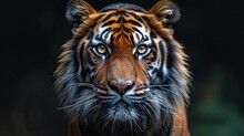 Portrait Of A Siberian Tiger (Panthera Tigris Altaica)