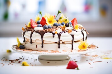 Poster - pavlova decorated with chocolate shavings