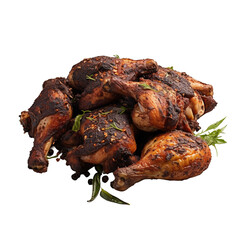 Wall Mural - Jerk chicken isolated on transparent background