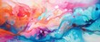 © Ameer - Abstract marbled acrylic paint ink waves texture with bold rainbow colors. Colorful background banner with swirls and curves