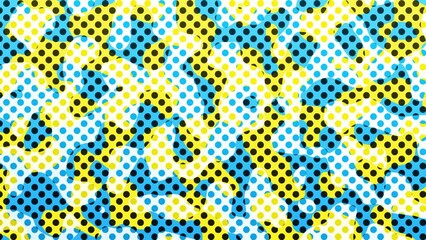 Poster - Abstract background digital dot loop. 4k looping footage. Cartoon abstract polka dots collage style