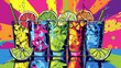 Wow pop art. Vodka. Vector colorful background in pop art retro comic style. Alcohol concept