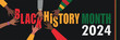 Black history month 2024 banner. Different hands assembling the letters