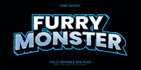 Wall Mural - cute and fun editable vector monster text effect
