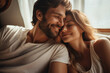 © Tetiana - Generative ai creative design collage of happy cozy loving couple spend time together
