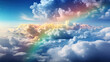 Colorful Sky with Sunlit Clouds