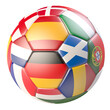 © Andreas Prott - Soccer ball with the flags of several of the countries qualified for the European Championship in 2024 in Germany. Isolated on transparent backgrpund