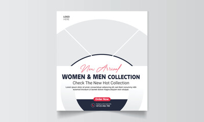 Wall Mural - New arrival Fashion Sale Social media post on web banner vector template.
