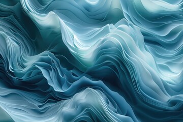 Wall Mural - Layered wave shape - digitally generated image 