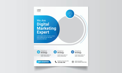 Wall Mural - digital marketing expert Social media post or web banner vector template