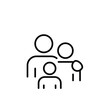 © Ysclips - Family icon. Simple outline style. Parents and child, father, mother, kid, couple, together concept. Thin line symbol. Vector illustration isolated.