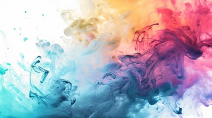 Poster - Colorful ink in water on a white background. Abstract background