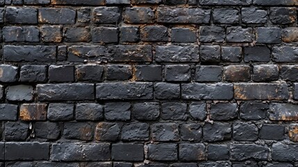 Sticker - black brick wall, brickwork background for design