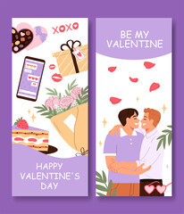 Canvas Print - Valentines day banner set