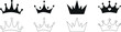 Crown icon set. Royal crown symbol collection. line crown icon. vector illustration
