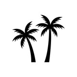 Fototapeta Sypialnia - Palm tree silhouette icon vector, Palm tree vector illustration, coconut tree icon vector illustration.