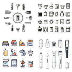 very simple isolated line styled vector illustration of Customizable Product Options isolated in white background