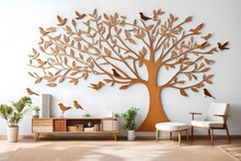 Lifestyle Glory Brand 3D Tree With Birds On Nest Wooden Wall Art I Wall Art I Decorating Items