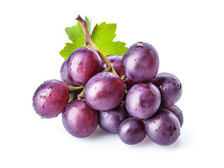 Wall Mural - Fresh purple grape isolated on white background. Minimalist style. 