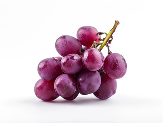 Wall Mural - Fresh purple grape isolated on white background. Minimalist style. 