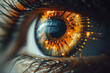Biometric scan of human eye. Secure identity concept.
