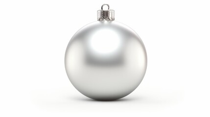 Wall Mural - Silver christmas ball isolated on white background isolated on white background,