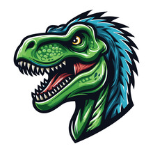 Dinosaur Head Mascot Vector Illustration On White Background 