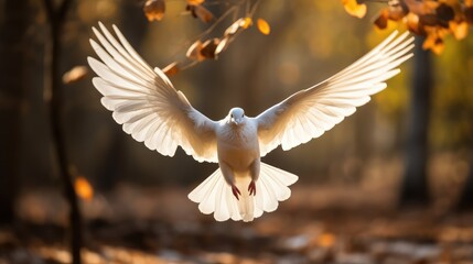 Wall Mural - white dove in flight