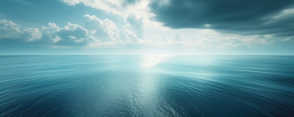 Calm blue waters. Panorama of blue clean ocean water surface