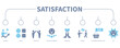 Satisfaction banner web icon vector illustration concept