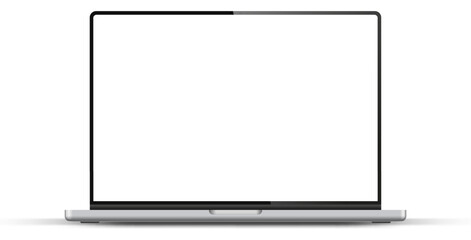 Aufkleber - Modern laptop mockup front view on white background. Notebook mockup device mockup for ui ux app and website presentation Stock Vector.