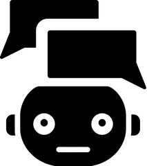 Wall Mural - Chatbot support agent icon