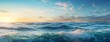 Wide-horizon seascape that highlights the breathtaking expanse where the sky meets the sea, Generative AI.