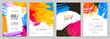 Holi festival. Universal grunge art templates in bold colors. Suitable for poster, greeting and business card, invitation, flyer, banner, brochure, email header, post in social networks, advertising.