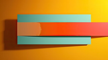 Canvas Print - Colorful paper stripes on orange wall background