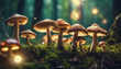Sogno nel Bosco- Fantastici Funghi con Luci Magiche, Design Banner per un Mondo Incantato