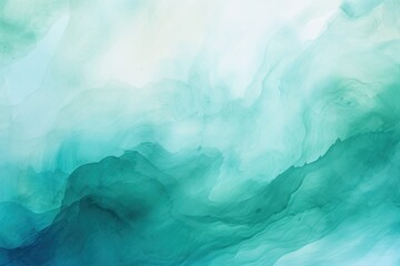 Wall Mural - Teal abstract watercolor background