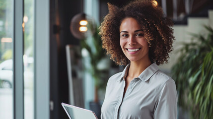 Wall Mural - Portrait of attractive businesswoman, office manager. 