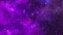 Space Purple Sky With Shining Stars And Wispy Clouds Motion Loop Background