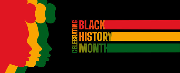 Wall Mural - Black history month celebrate, vector illustration design graphic Black history month,Black History Month vector banner design template.