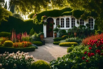 Canvas Print - house in the garden