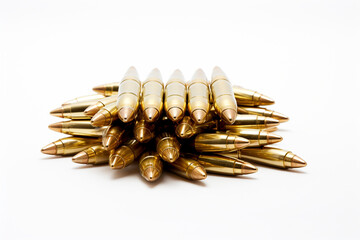 Ammunition isolated on white background created with Generative Ai