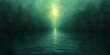 © Cary - foggy lake light shining trees teal palette horror descent green fog surrounds river deep depth sky grey fire calming